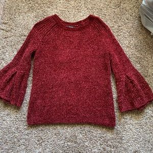 CUTE red sweater with flare sleeves!